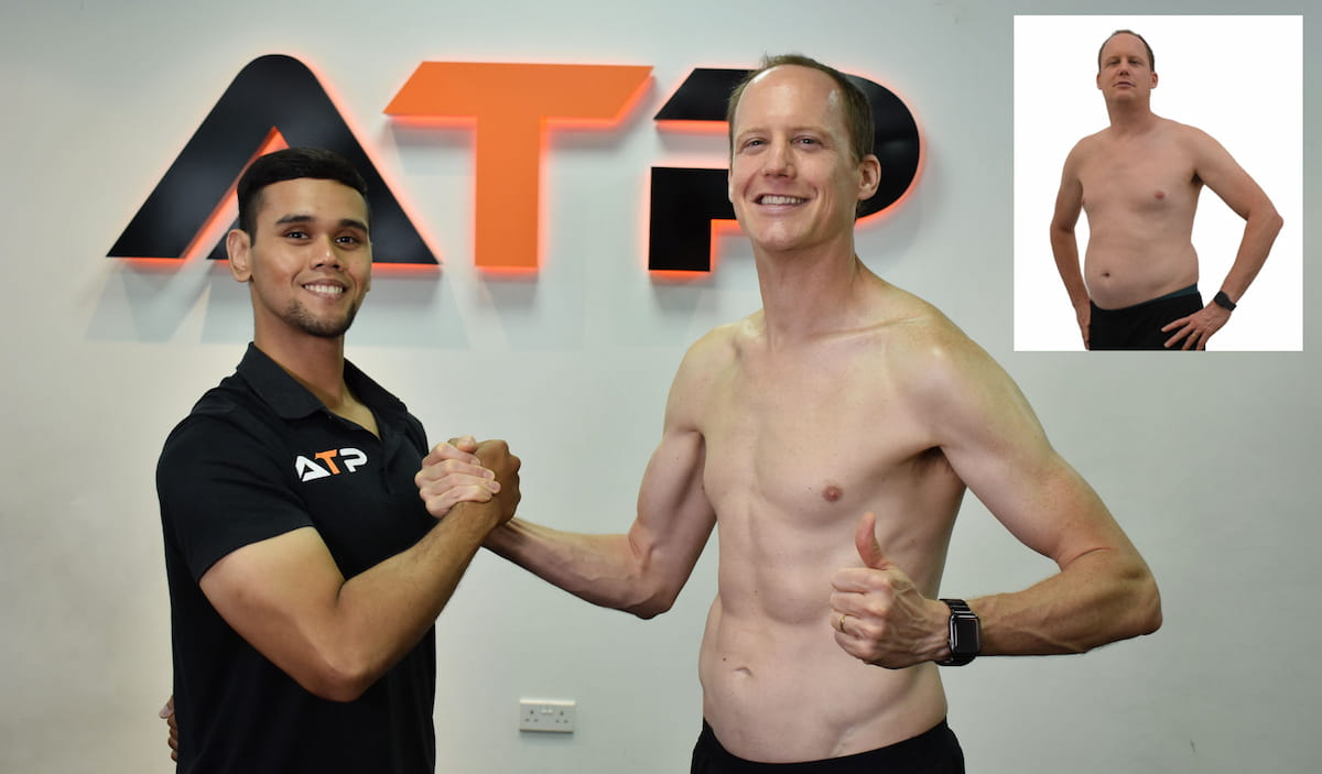 ATP Personal training client Jerome lost almost 20kg and 13cm from his